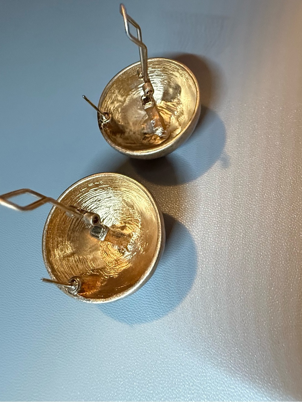 Gold Tone Oversized Dome Statement Clip-On Earrings 🗽 - Picture 8 of 9